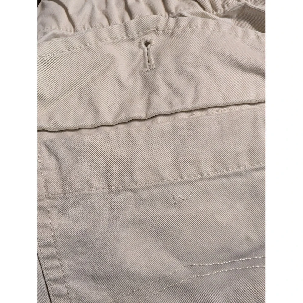 Peter Millar Mens L Pima Cotton Drawstring Shorts Cream Off White Casual
